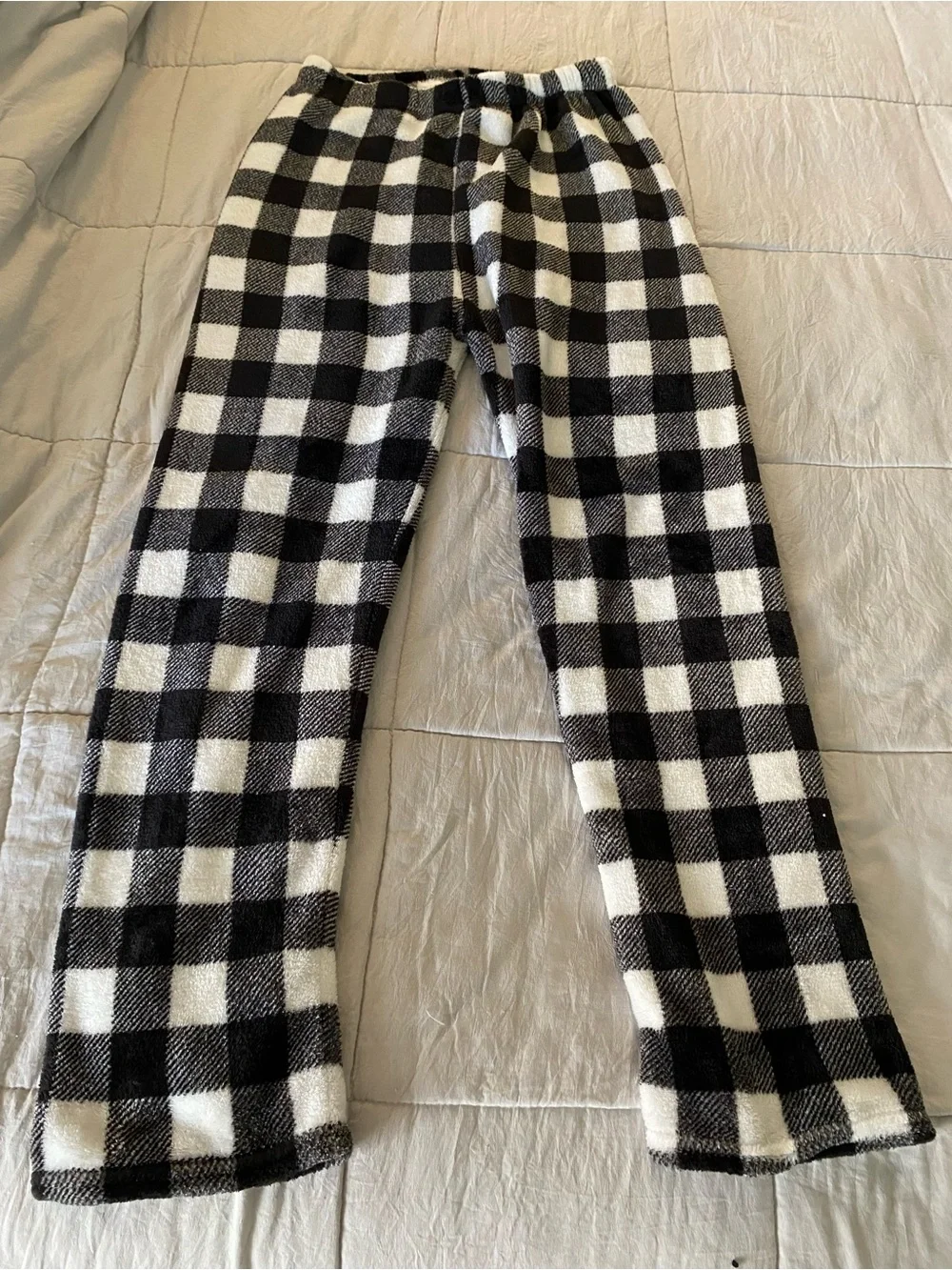 Cozy Black & White Buffalo Plaid Kids Pajama Set